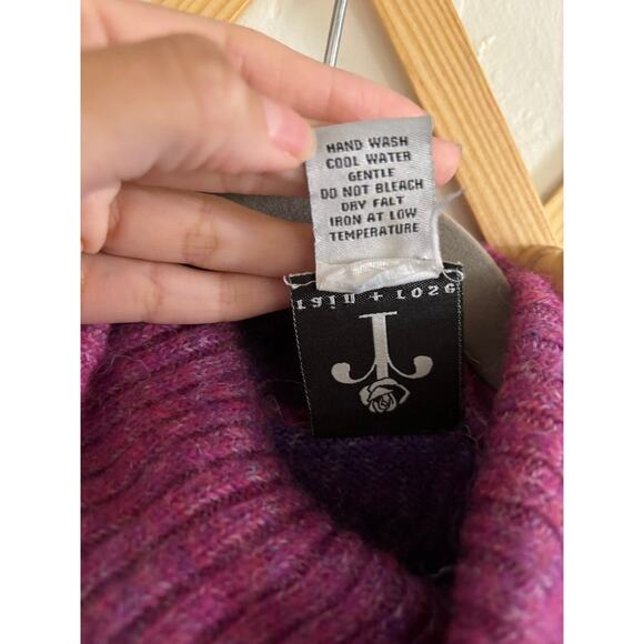 Rain and Rose Vintage Sweater Women's XL Hippie Turtleneck Purple Wool Blend - Picture 6 of 7